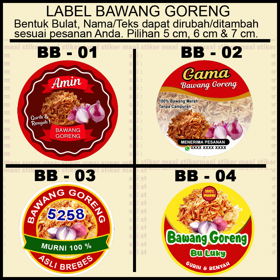 

Label Stiker Produk Sticker Bawang Goreng Isi 100 Pcs Bentuk Bulat