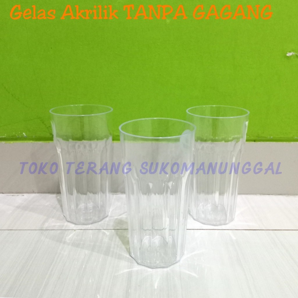 Gelas akrilik TANPA GAGANG acrylic bening mika cangkir gagang bir beer