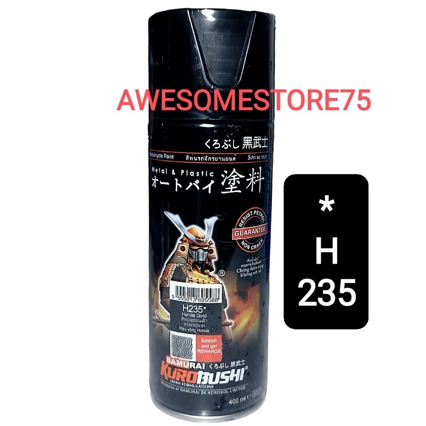 SAMURAI * H235 HONDA GOLD Emas 24K Velg H 235 Cat Semprot Paint Pylox Pilox