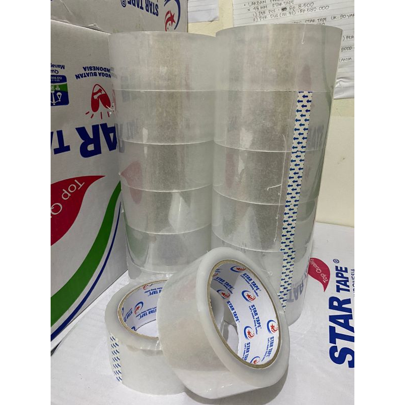 

Lakban Bening 90 yard x 48 mm Star Tape (Per Dus)