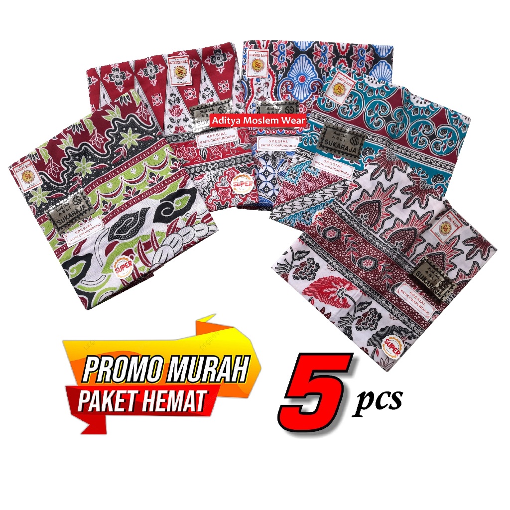 PAKET 5 PCS KAIN SARUNG WANITA JARIK MELAHIRKAN SARUNG BATIK SUKARAJA