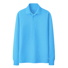 KAOS KERAH POLO LENGAN PANJANG DEWASA POLOS / KAOS SERAGAM LENGAN PANJANG UKURAN LENGKAP - BIRU LAUT