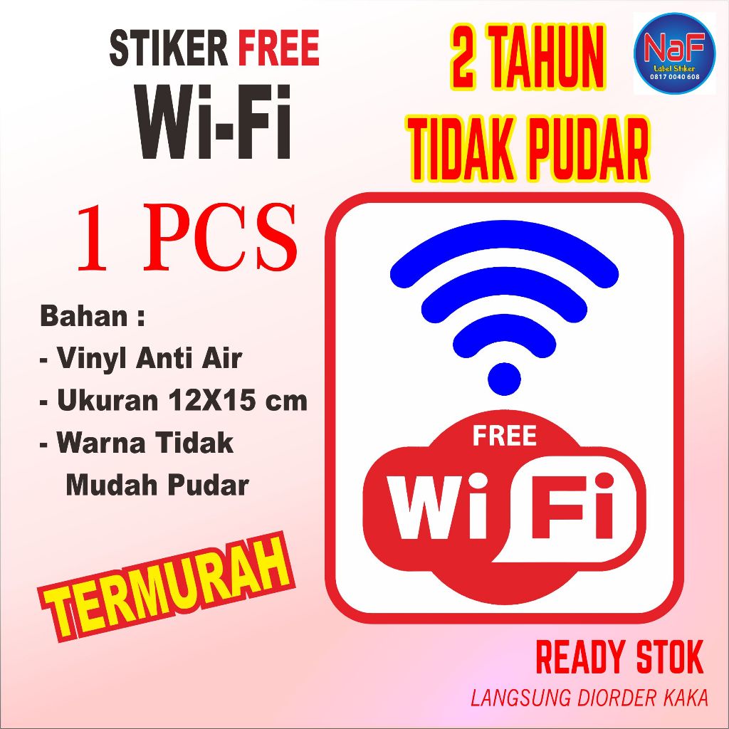 

Stiker free wifi sticker wifi gratis vinyl anti air