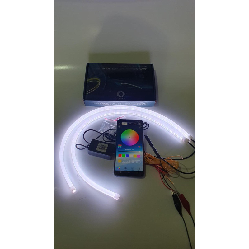 Lampu LED DRL Alis Flexibel WRGB APP 30 60 cm Welcome + RGB Matrix Mobil Motor Vinyx 30cm 60cm Selang Sein