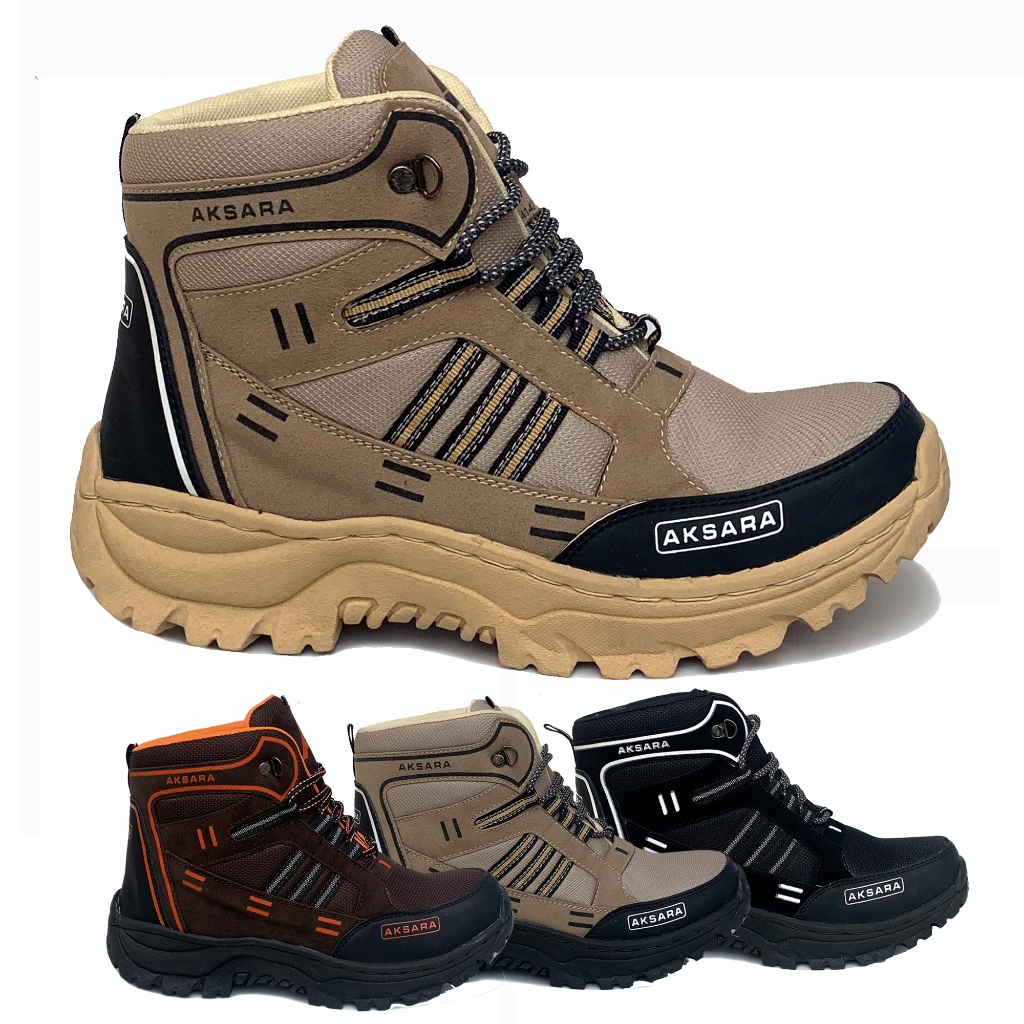 Sepatu Pria Boots AKSARA RINJANI Safety Kanvas Asli Boot Tracking Murah Touring Gaya Keren Macho Boo