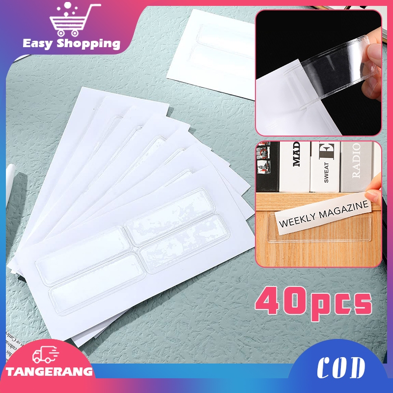 

40pcs Label Display Harga Self-Adhesive Tag Holder 11x3cm Label Holder Transparan Label Produk