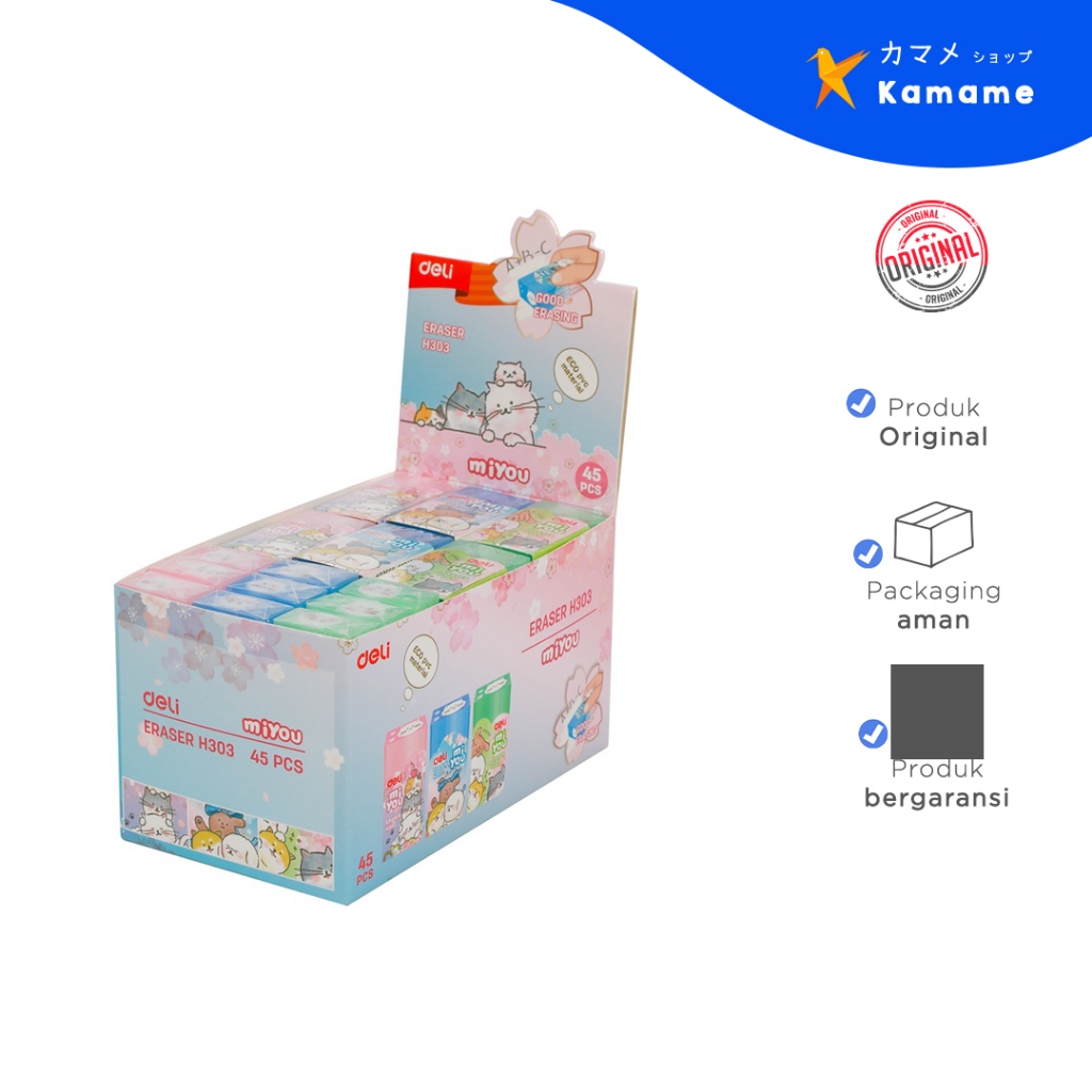 

Deli Eraser - H303 Penghapus Pensil Warna Lucu Transparan - Kamame