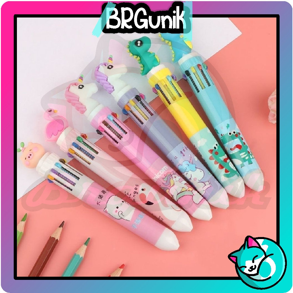 

BRGUNIK bulpen 10 warna bermotif lucu/pulpen/pulpen anak anak S106