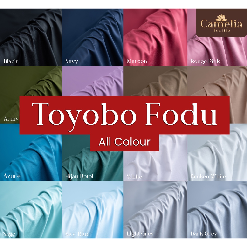 Bahan Cameliatex Kain Katun Cotton Toyobo TOJIRO/FODU Premium (COPYRIGHT, TERDAFTAR)