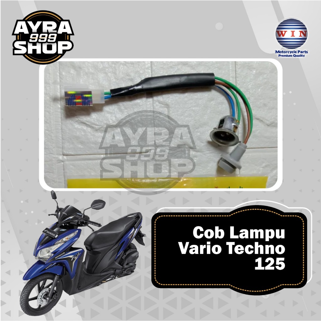 COB Lampu Vario Techno 125 Lampu Depan Honda Merk WIN COB Lampu Depan Set Fitting Lampu Depan Honda 