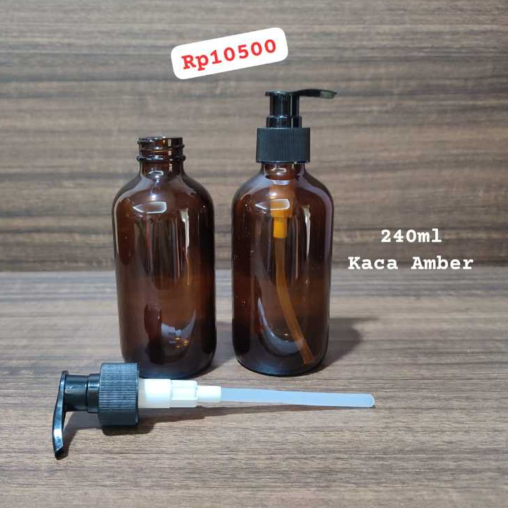 Botol Pump Kaca 240 250ml Pumping Sabun Cair Cuci Tangan Hand Soap Shampoo Gel Hand Sanitiser Kosmet