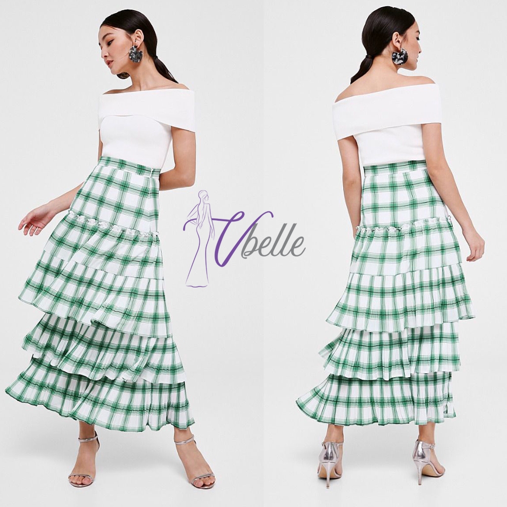 Aubrielle tiered maxi skirt