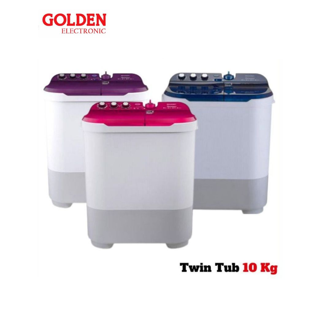 Mesin Cuci SHARP EST1090 BK mesin cuci 2 Tabung [10 Kg ]