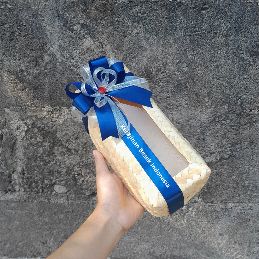 SEPASANG BESEK 22cm x 8cm Bleaching BOX ROTI GULUNG  Besek bambu murah Hampers murah Besek nasi kuni