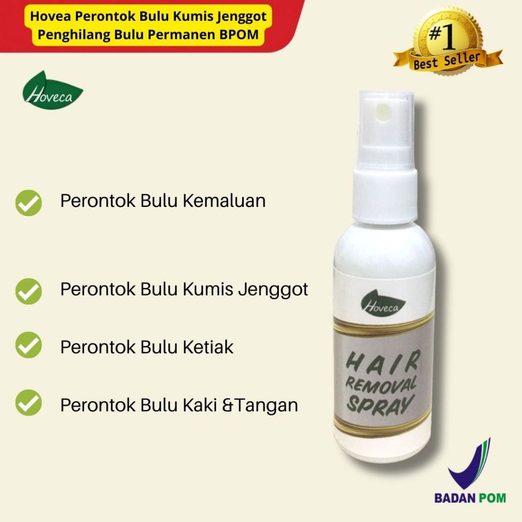 Obat Perontok Bulu Kumis Jenggot Brewok Permanen Penghilang Bulu Ketiak Tangan Kaki Hoveca Hair Remo