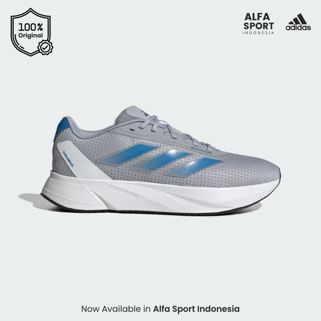 Sepatu Running Pria Adidas Duramo Sl Abu-Abu Biru