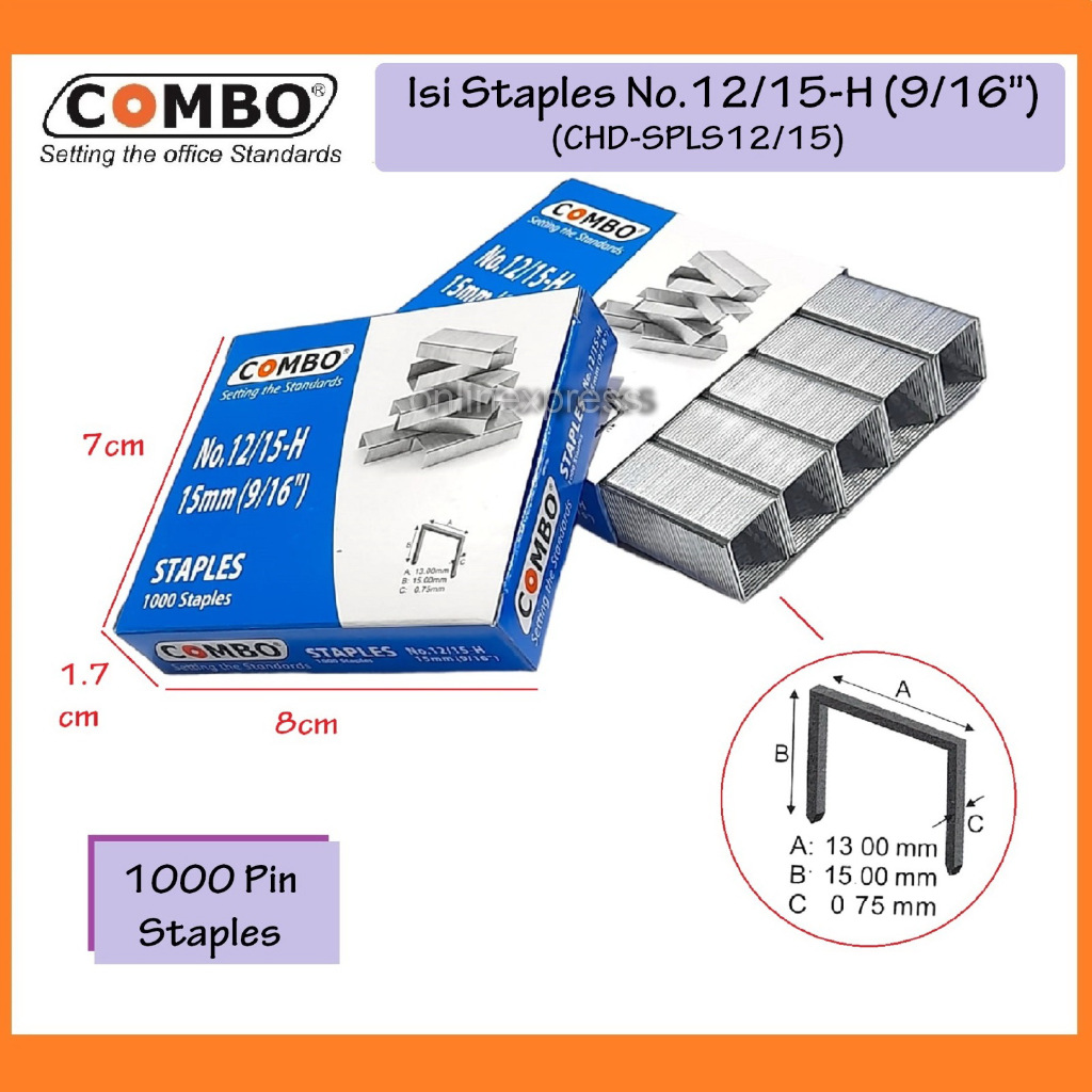 

Isi Staples Jilid No.12/15 / Isi Hekter Jilid 1215 Combo (1000 pin)