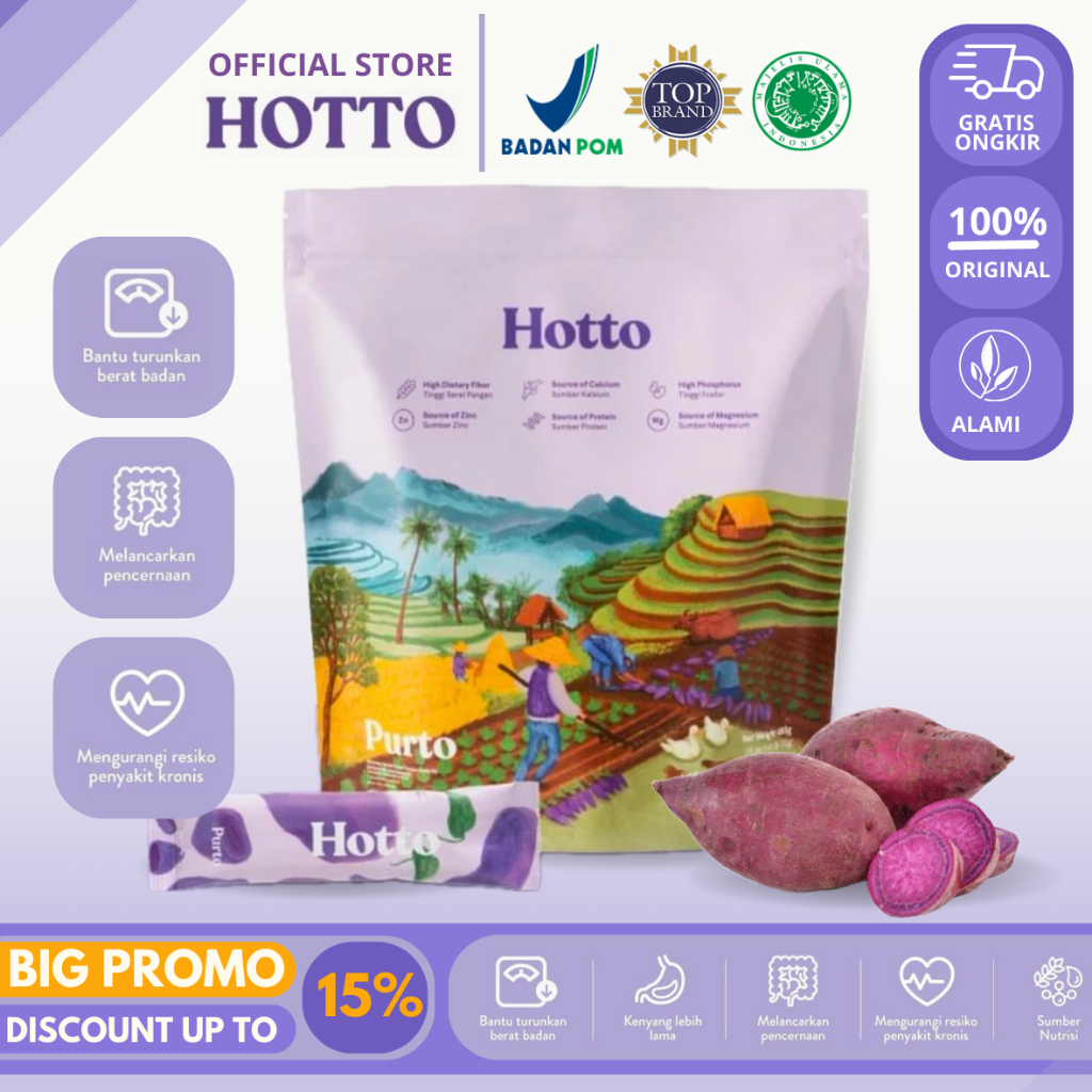 

Hotto Purto Multigrain 1 Pouch (16 Sachet) Minuman Solusi Diet Menyehatkan