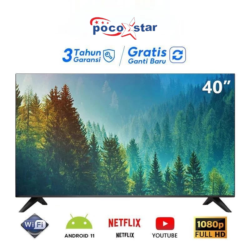 POCOSTAR Smart TV 40 inch TV LED Digital TV Android 11.0 FHD Televisi（TCLG-W40A）# tv digital#box tv 