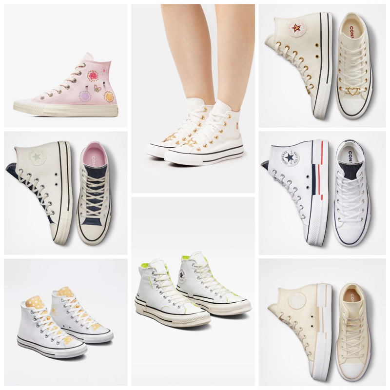 Ready Jasa Titip Hi Chuck Taylor 70s High Egret Womens Converse Allstar Lift Sale Original Resmi PT MAP Sport Station Sneaker Wanita Diskon Promo Murah Sepatu Hangout OOTD Lucu Cute White Denim Retro Heel Hacked Cyber Mango Love Vintage Pink Oat Milk