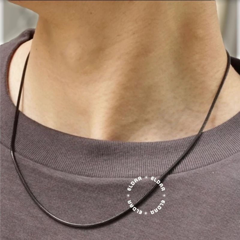 KALUNG PRIA WARNA HITAM/KALUNG PRIA TITANIUM WARNA HITAM/KALUNG RANTAI PRIA