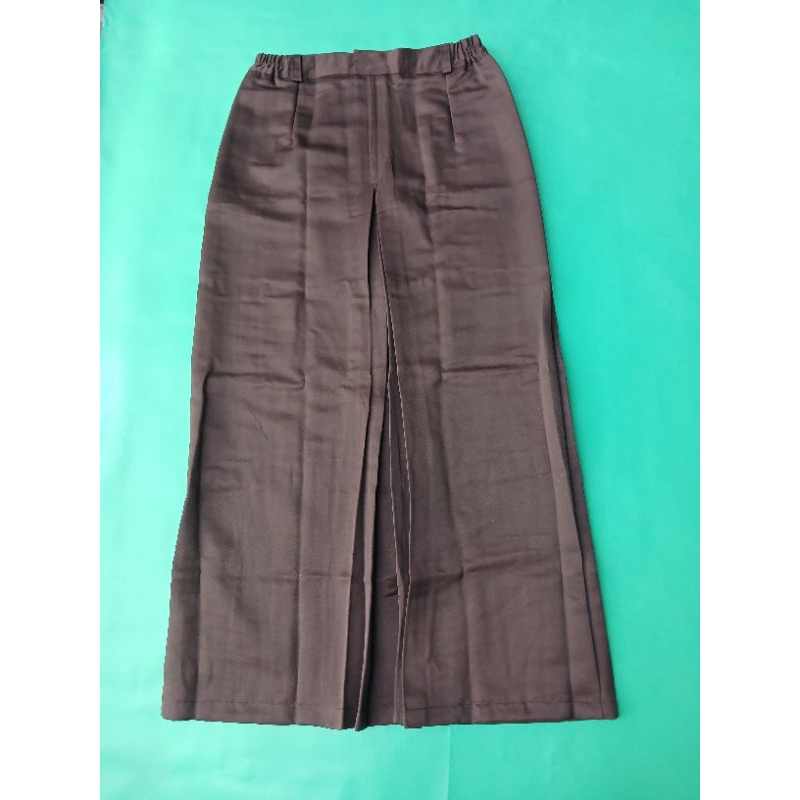 ROK SMA PANJANG ABU/COKLAT REMPEL 1 BAHAN LICIN TEBAL