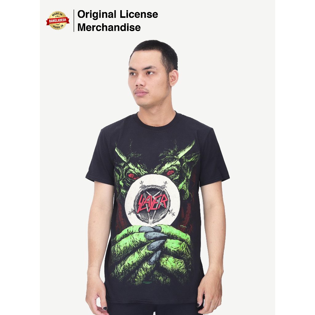 Kaos Baju Band Metal Musik Pria Wanita Dewasa Casual Katun SLAYER Original Root of all Evil