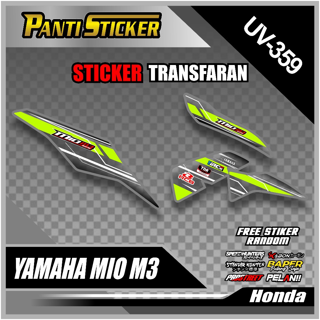 Stiker Aksesoris Pelindung Bodi Motor Mio M3 - Decal Striping Mio M3 Racing Variasi Transparan