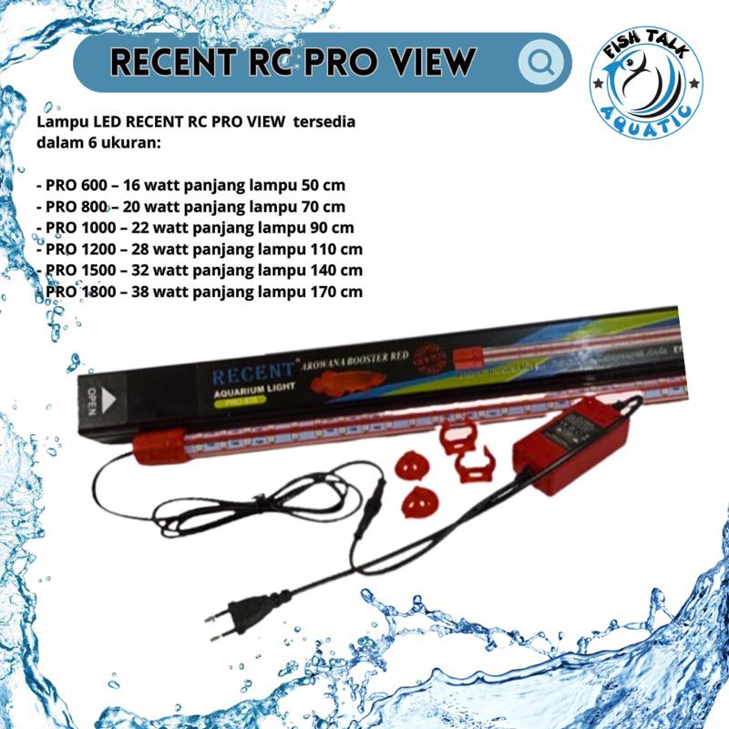 Lampu LED View RECENT RC PRO VIEW Aquarium ikan Arowana
