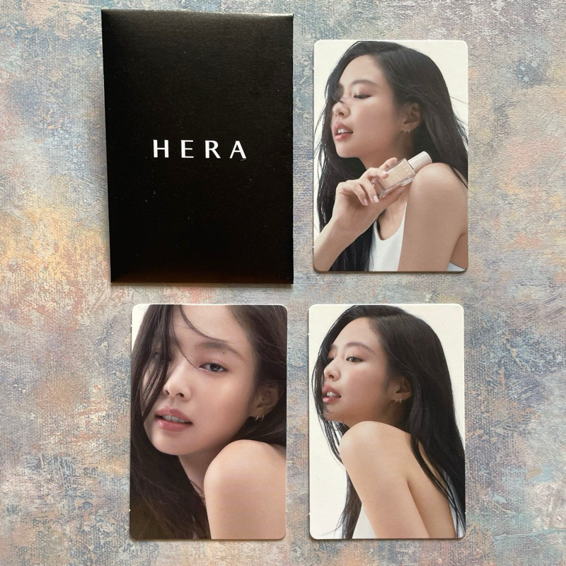 [READY] HERA X JENNIE BLACKPINK PHOTOCARD PC PCS GLOW FLOWS IN YOU GLOW LASTING FOUNDATION SLEEVE SH