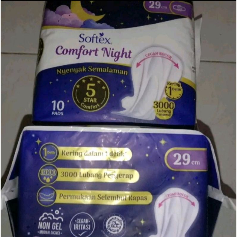 Softex Comfort Night 29Cm Isi 10Pads, Laurier Relax Night 30Cm Isi 8Buah, Laurier Relax Night 35Cm I