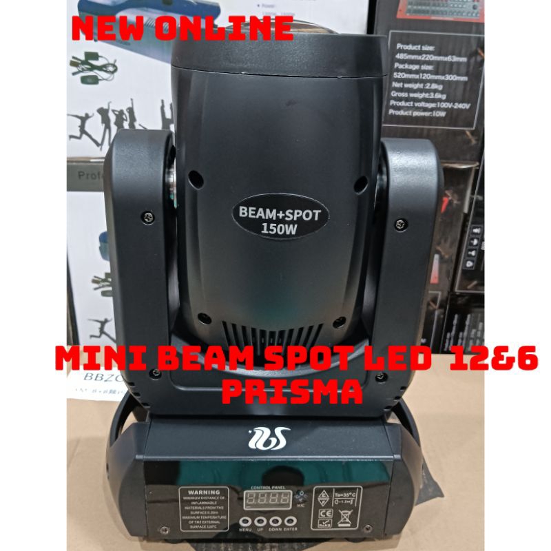 MINI BEAM SPOT LED 150WATT 12&6 PRISMA