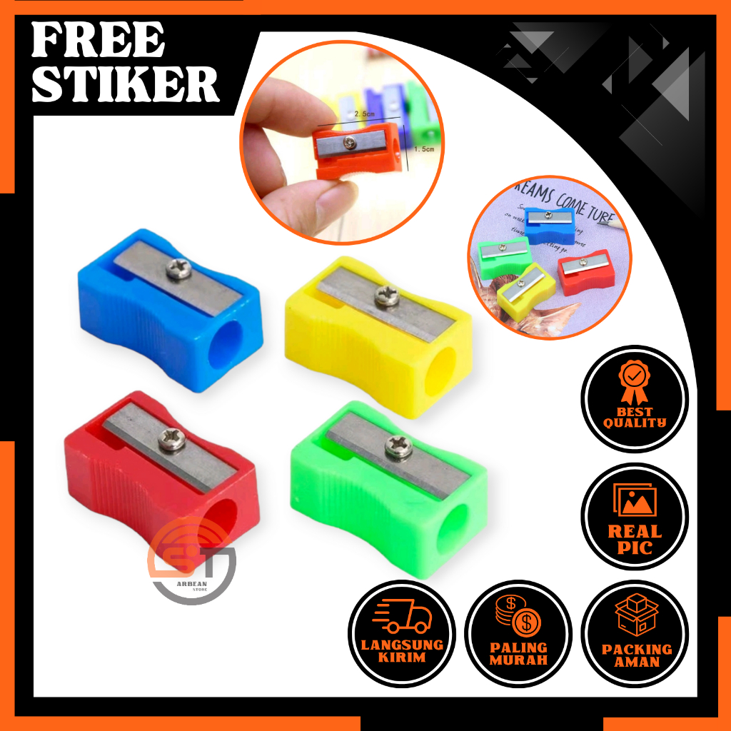 

1PCS Rautan Pensil Kecil Warna Warni Alat Sekolah Serutan Sharpener Orotan Pencil Lucu A058