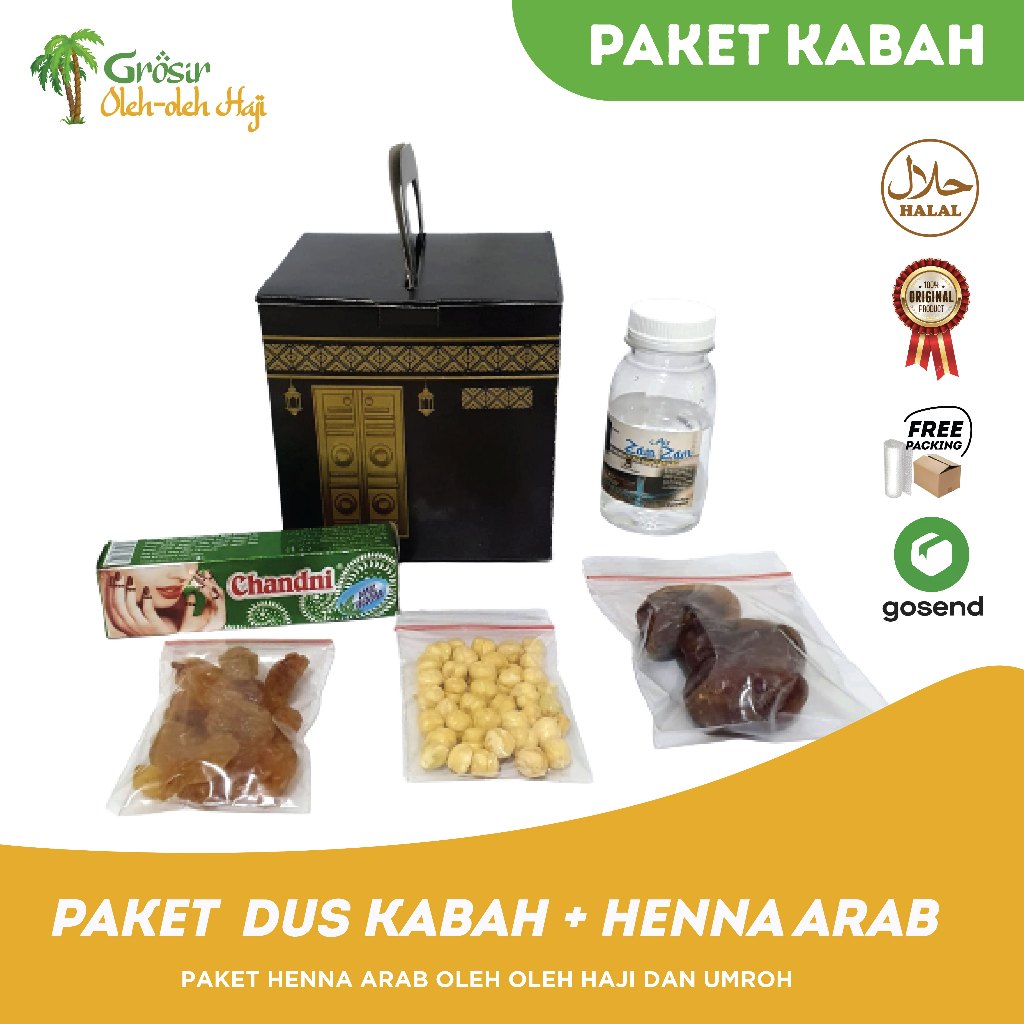 

Paket Hemat Dus Ka'bah Oleh-oleh Haji dan Umroh + henna arab