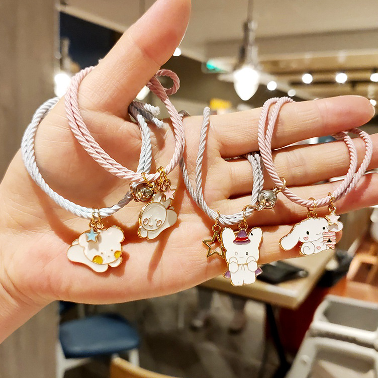 Dijual  2 Pcs Gelang Magnet - 1 Pasang Gelang Couple Magnet Karet Desain Kuromi Cinnamoroll Wanita &