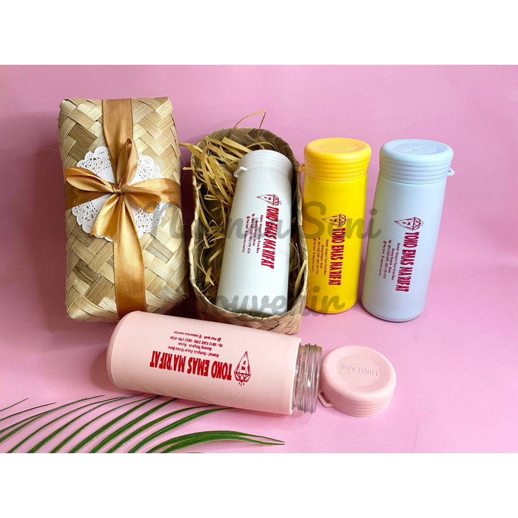 Botol Summer Daisy Motif Bunga Tumbler Kaca Warna Sablon Souvenir