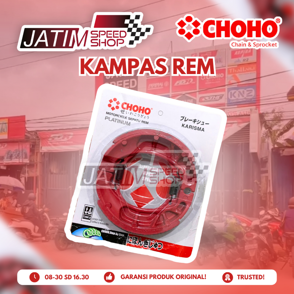 CHOHO Kampas Rem Tromol Brake Shoe Kampas Rem Belakang GL Pro Grand Karisma Tiger Vario Beat Force 1