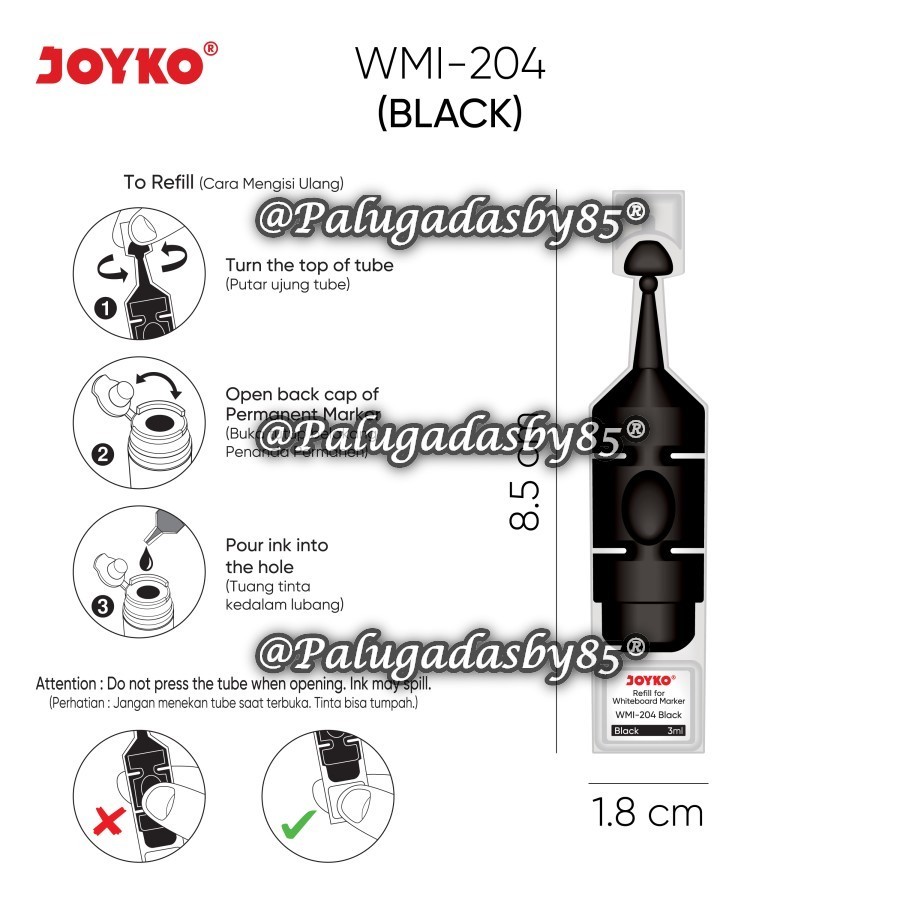 

(1 Biji) GROSIR Refill Whiteboard Marker JOYKO WMI-204 / Isi Spidol Spidol Papan Tulis Dapat Dihapus Joyko WM-65 / Isi Spidol Joyko WMI 204 / Refill Spidol Whiteboard Joyko WMI204