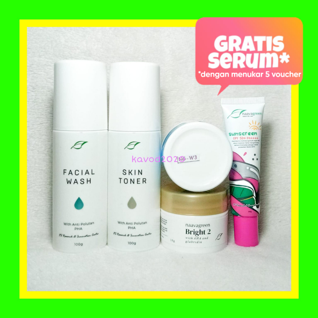 Naavagreen Paket Flek 1 by dr Fredi Setyawan Original Skin Care (FW,Toner,Bright2,W3,Suntube)