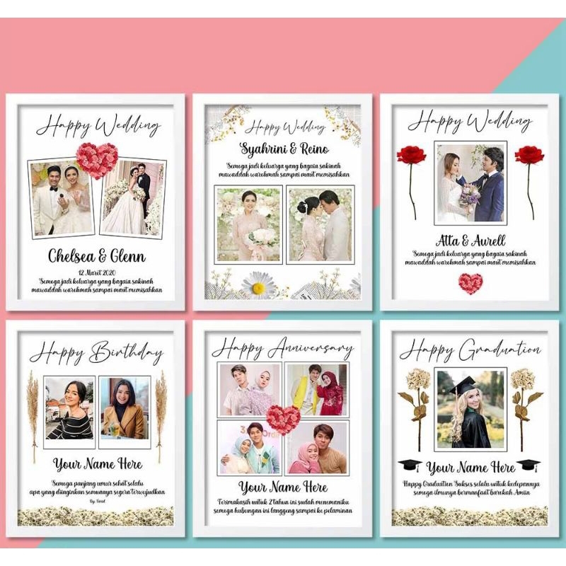 DESAIN FOTO WISUDA/ULTAH/WEDDING [CETAK+BINGKAI]