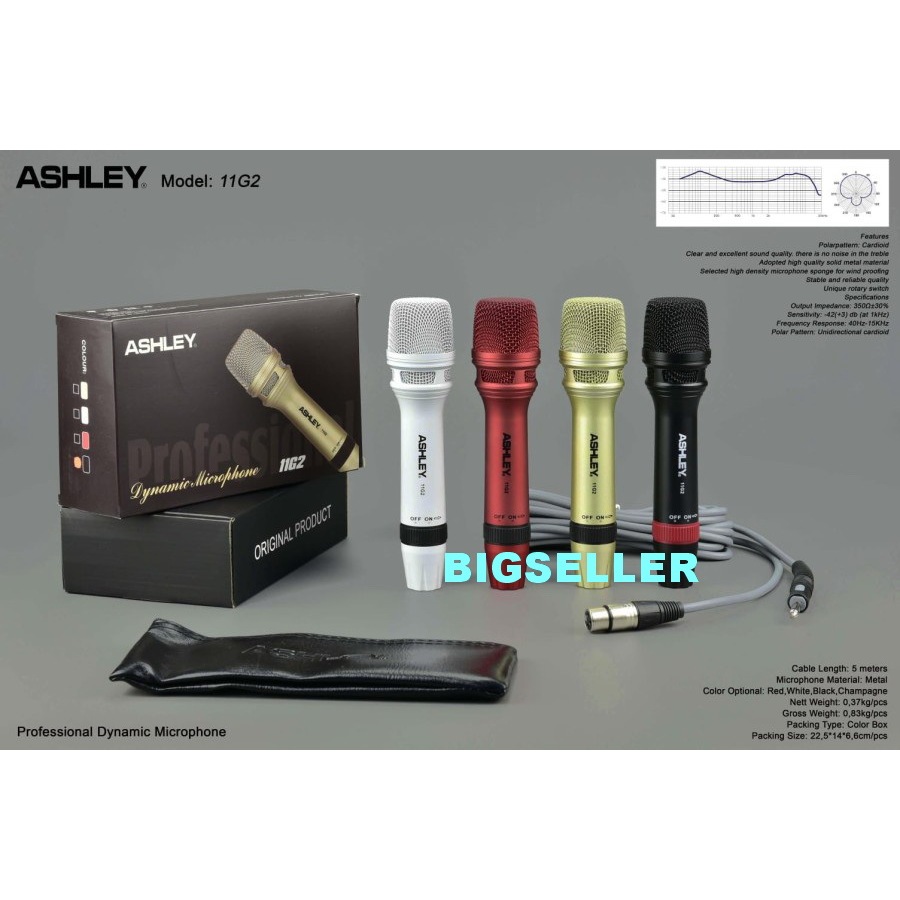Mic kabel ASHLEY 11G2 / 11 G2 / 11-G2 ORIGINAL MIC ASHLEY