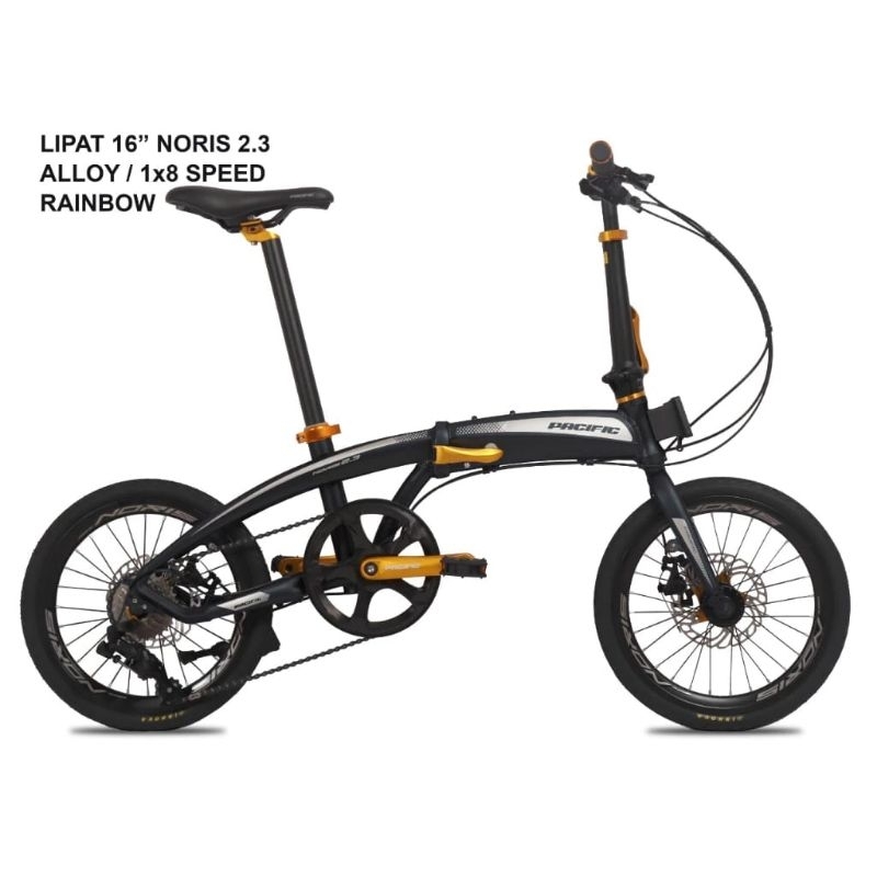 Sepeda Lipat Ukuran 16 Pacific Noris 2.3 Alloy 8 Speed Murah Berkualitas / Sepeda Lipat Noris 2.3 Pa