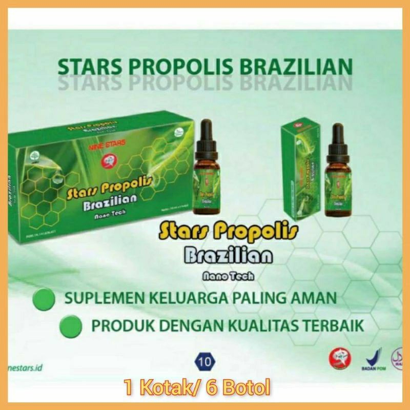 STARS PROPOLIS BRAZILIAN 1 BOX ISI 6 BOTOL STARS PROPOLIS BRAZILIAN NANO STARS PROPOLIS