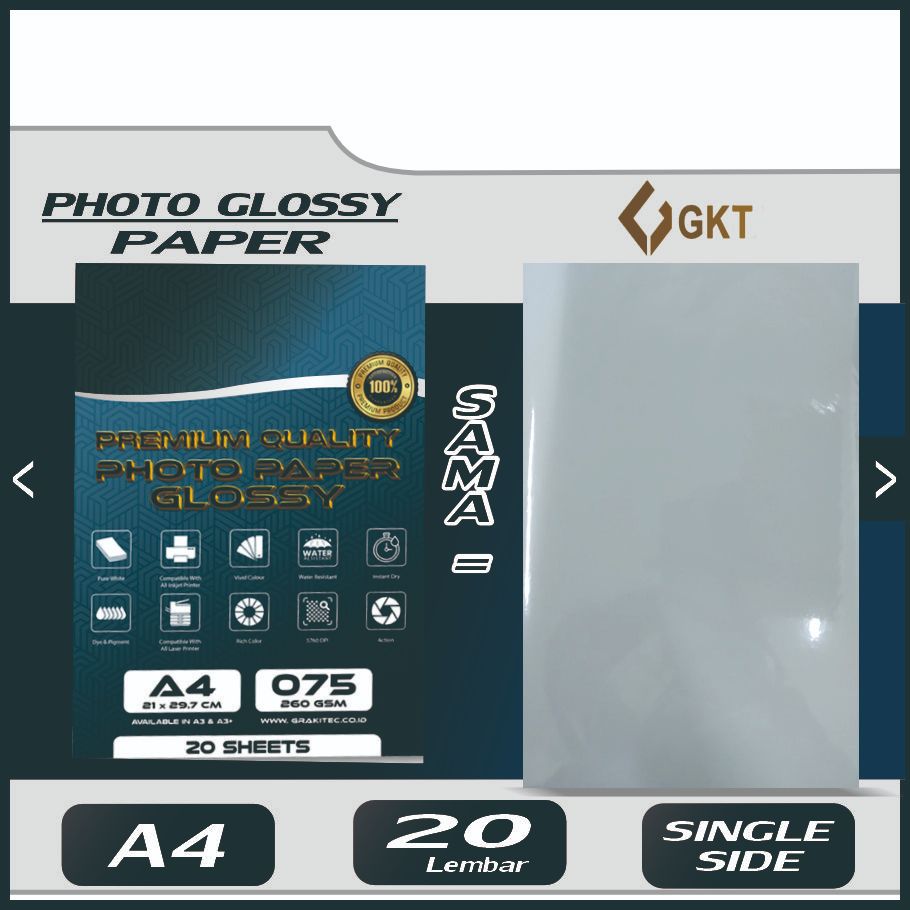 

Kertas Foto Glossy A4 GKT - GKT Glossy Photo Paper