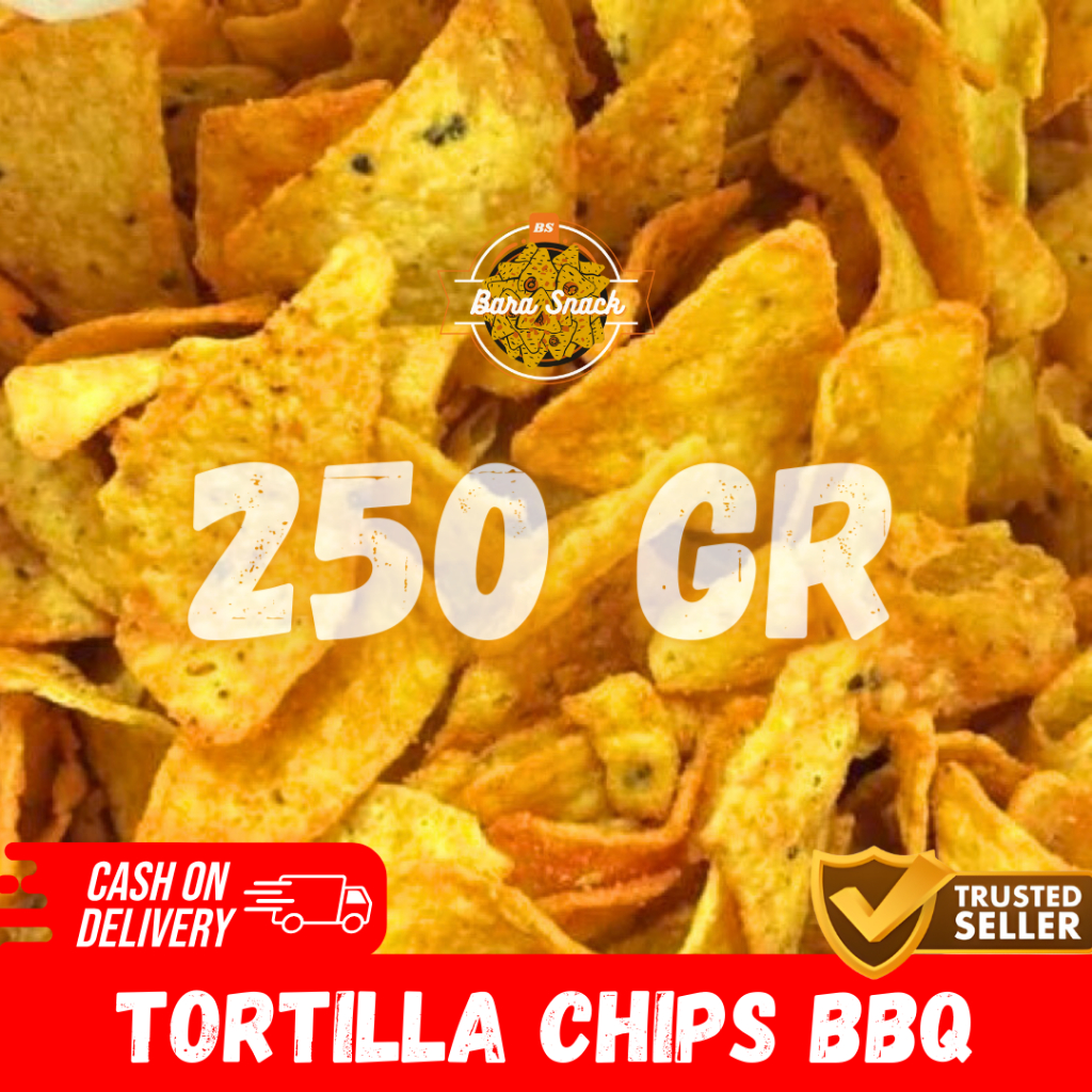 

[ 250gr ] Keripik Tortilla Chips Merk Tes Rasa Jagung Barbeque / Camilan Snack Kiloan Murah