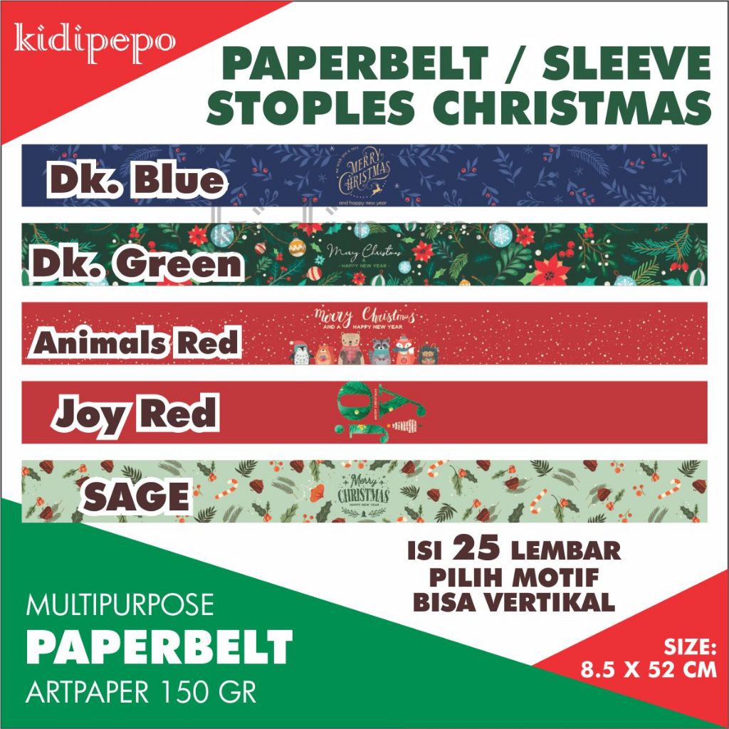 

PAPERBELT TOPLES / STOPLES NATAL / CHRISTMAS- ISI 25 PCS