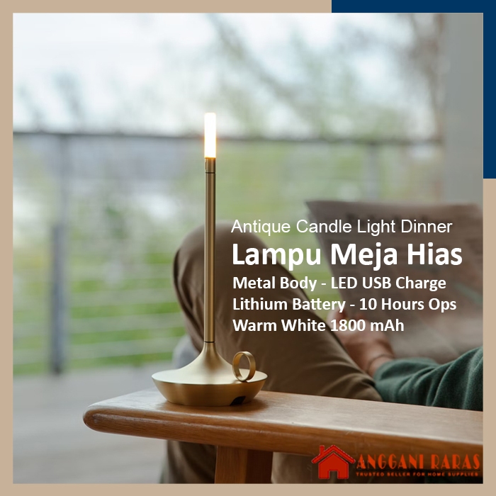Table Lamp Lampu Meja Makan Restauran Kafe Bar Mini Bar Lampu USB LED Candle Light Dinner Portabel W