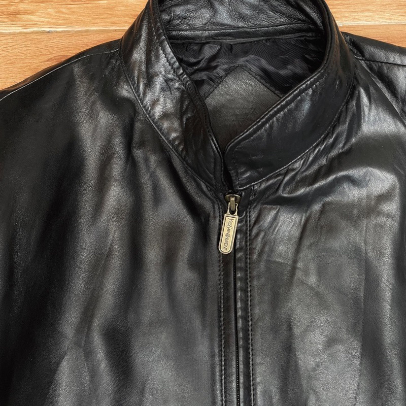 YSL Jaket kulit Saint Laurent slim shanghai Pl bekas preloved second