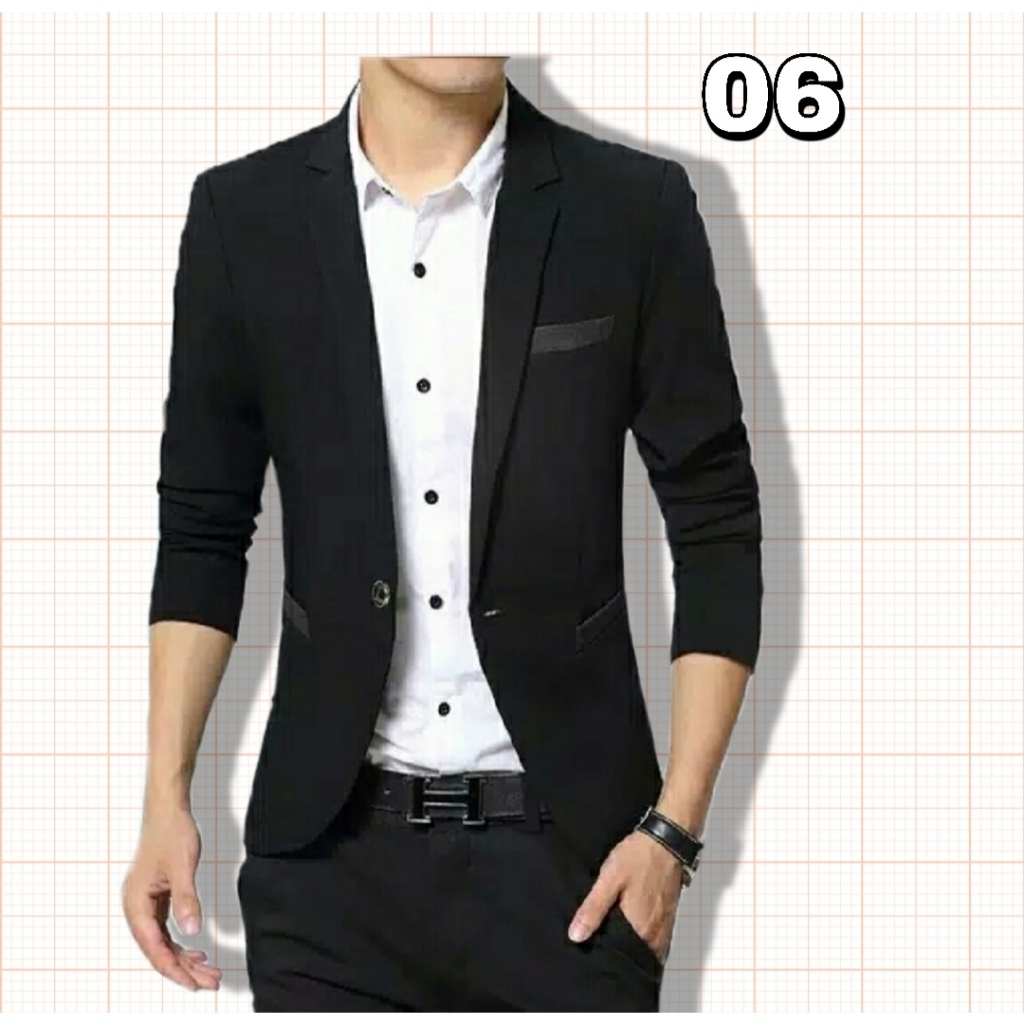 Jas Blazer Pria atau Laki-laki Casual Anak Muda Tua Dewasa Premium Formal Drill dan High Twiss S M L