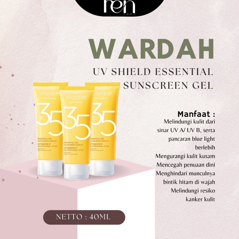 Wardah UV Shield Essential Gel Sunscreen Serum SPF 35 PA+++